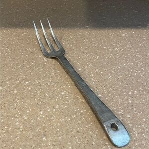 Vintage Heavy-Duty Serving Fork in Aged Silver Finish 13” long